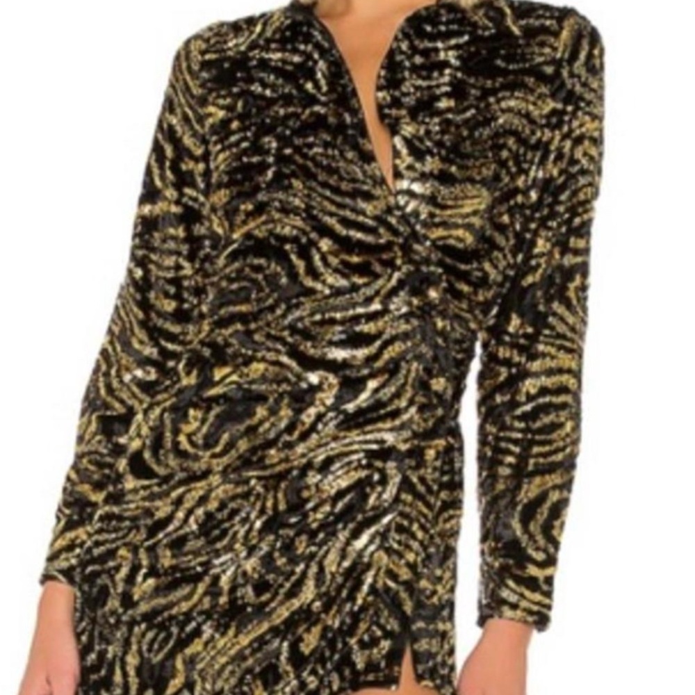 GRLFRND Black and Gold Dress